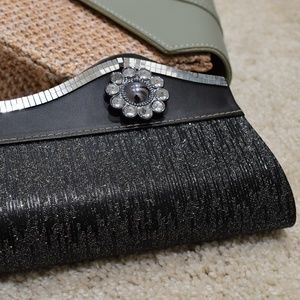 Black party clutch purse